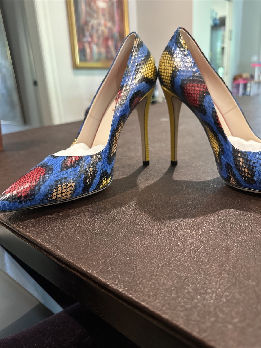 Fendi Roma Stiletto Pumps Shoes 39 EU 9 US MultiColor Python