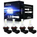 9005 9006 LED Headlights Kit Combo Bulbs 6500K High Low Beam Super White Bright
