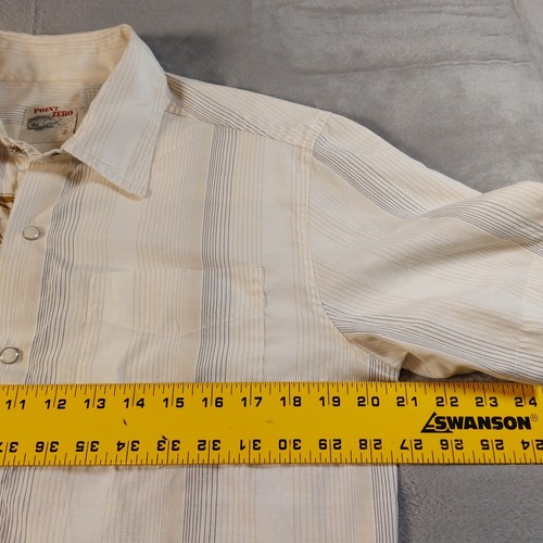 Point Zero Men’s Shirt Size Small Gothic Cowboy Pearl Snap White Shirt w/ Skulls - Picture 7 of 11
