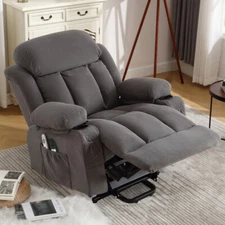 Power Lift Recliner Chair with Heat and Massage Electric Fabric Recliner Chair