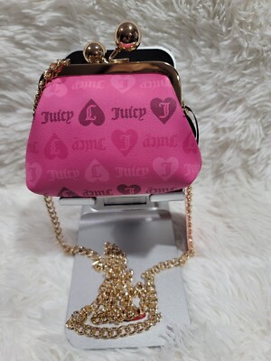 Juicy Couture Pink Girls Just Wanna Have Fun Kisslock Coin Purse w