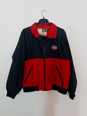 Wear Guard Coca Cola Zip Up Black & Red Windbreaker Men's Wear Guard Coca Cola Zip Up Black & Red Windbreaker Men's