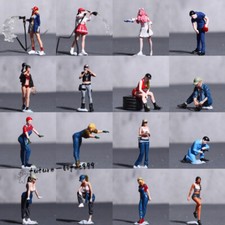 1/64 Diorama Car Mechanic Figure Model City Garage Scene Display Props Model Toy