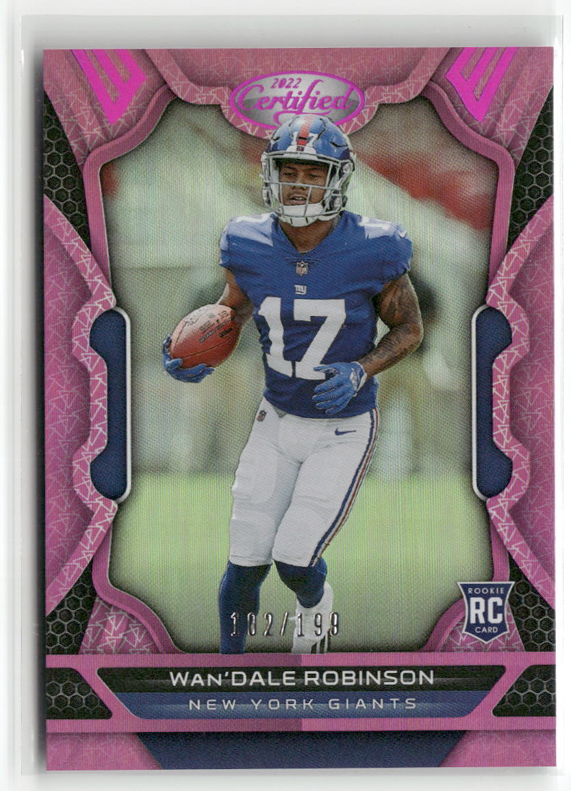 2022 Certified #137 Wan'Dale Robinson Mirror Pink #/199 RC GIANTS ☘️6B