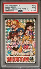 Sailor Moon Card Sailor Team 257 Holo Prism Carddass Part 6 PSA 9 MINT