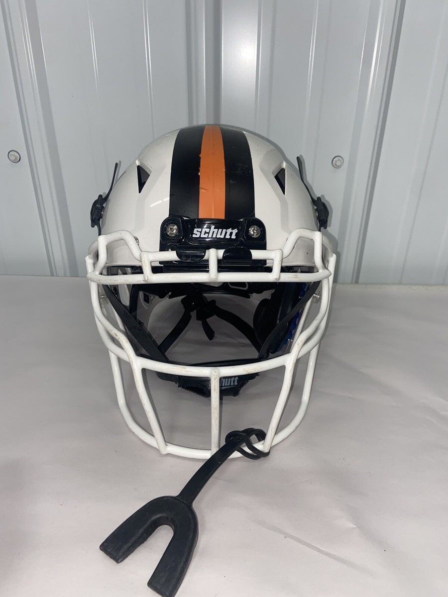 best youth football helmet 2023 Schutt Vengeance A11 Youth Size Medium Football Helmet 2023 White w/ White  Mask