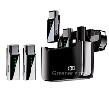 4 in 1 Lavalier Wireless Microphone Charging Case For Android iPhone Vlog Live