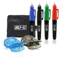 Golf Ball Marker Line Drawing Alignment Tool Kit with Marker Set and Carry Case
