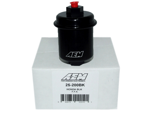 AEM Black Fuel Filter 25-200BK 92-00 Honda Civic 94-01 Acura Integra 94-97 Accor - Picture 2 of 2