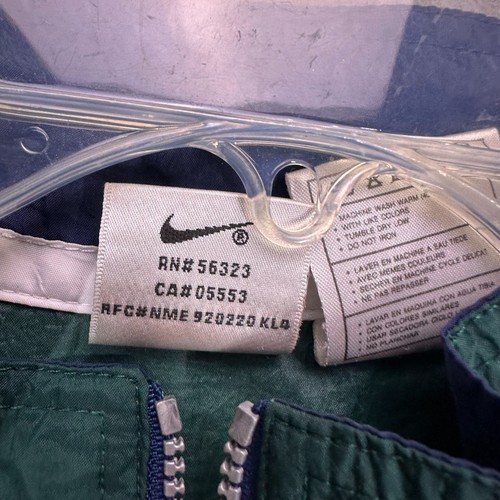 Vintage 90s Nike Jacket Boys XL 18-20 Blue Nylon Full Zip Swoosh Logo Spellout - Picture 5 of 13