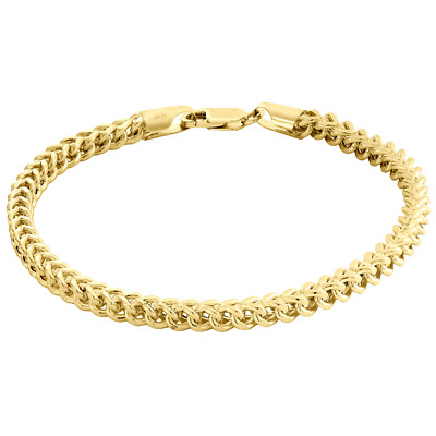 10K Yellow Gold 4.50mm Hollow Franco 3D Box Link Bracelet Lobster