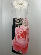 Ted Baker London Rubelle Bleinheim Palace Midi Dress Sz 4 VGUC Pearls Floral