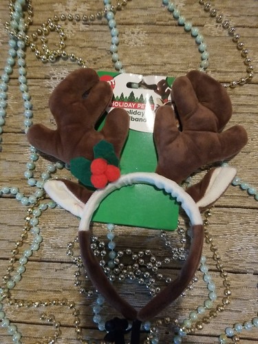 Spot Reindeer Antlers and Ears Pet Dog Holiday Headband Apparel Brown M/L