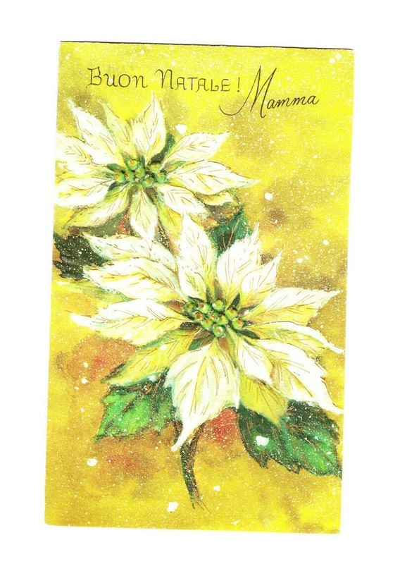 2 TWO Italian Christmas Greeting Cards -- Mother Mamma  Buon Natale