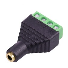 1x 3.5mm 1/8" Stereo Female 4 Pole To AV Screw Video Balun Terminal Plug Adapter