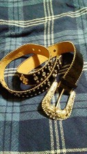 Vintage Blingy Belt With Fluer De Lis