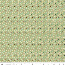 Fat Quarter Riley Blake "Bee Dots" Kathy Lettuce Green Lori Holt Quilt Cotton