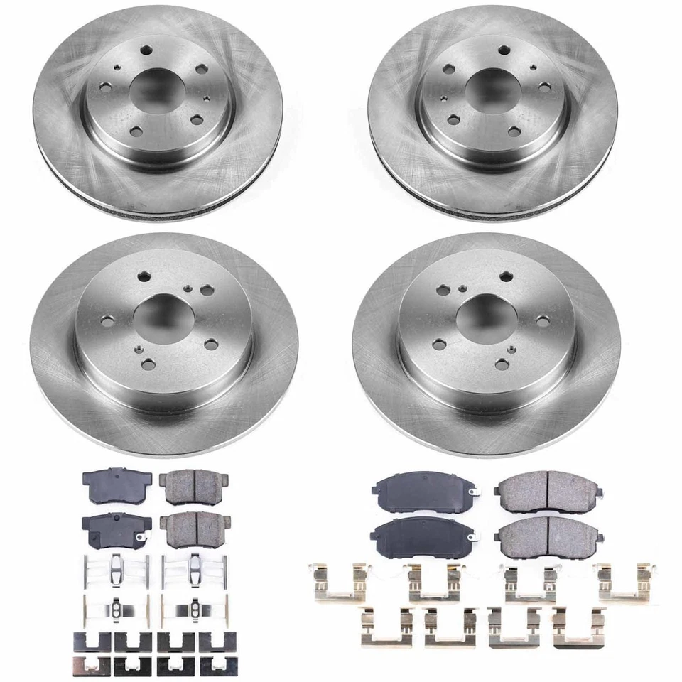 Kits de discos y pastillas de freno Powerstop KOE5888 Juego de 4 ruedas delanteras y traseras para SX4 07-13 Foto 4 de 4