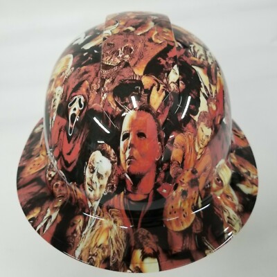 NEW FULL BRIM Hard Hat custom hydro dipped HORROR MOVIES