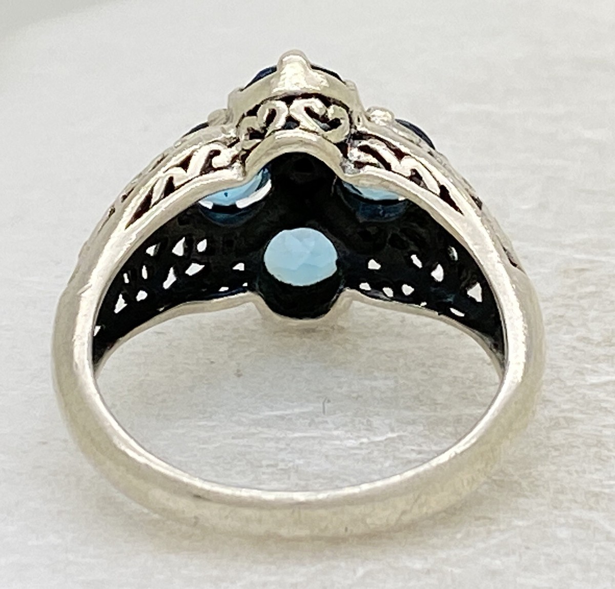 Vintage Designer CNA Sterling Silver Blue Topaz & Sapphire