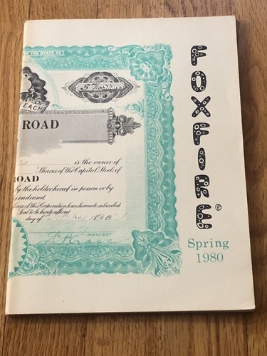 Foxfire (Magazine), Spring, 1980