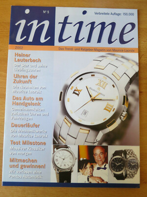 MAURICE LACROIX ''in time'' 5/2002 Trend- & Ratgeber Uhren Magazin - sehr selten!
