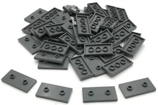Lego 50 New Dark Bluish Gray Plates Modified 2 x 4 w/ 2 Studs Jumper Parts