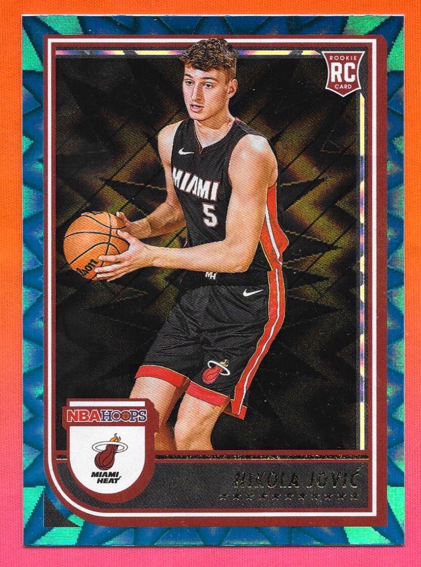 2022-23 Panini Hoops Teal Explosion Nikola Jovic #256 Miami Heat RC