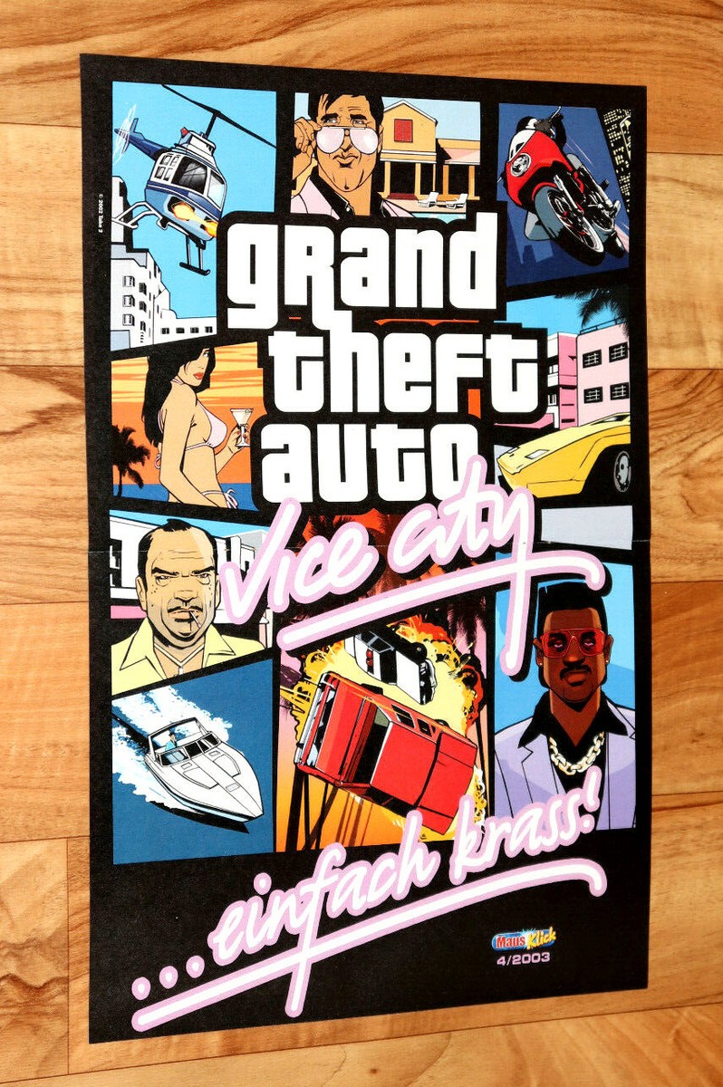 2003 Grand Theft Auto Vice City / SimCity Rare small Poster