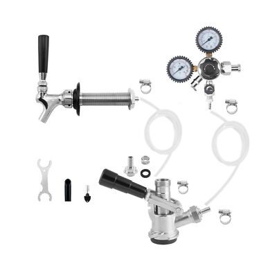 Single Tap Kegerator Door Mount Conversion Kit with Dual Gauge CGA-320 Regula...