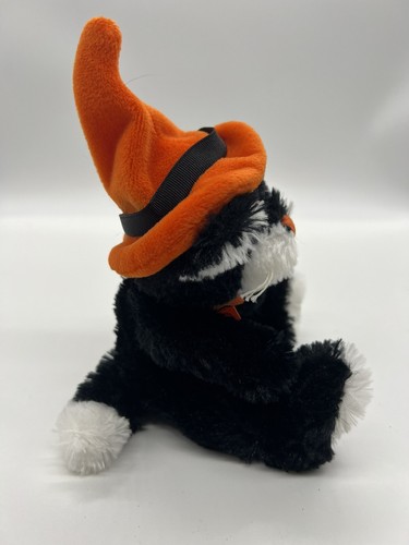 Animal Adventure 8 pulgadas Peluche Halloween Gatito Gato con Sombrero de Bruja Negro - Imagen 5 de 8