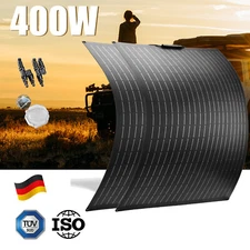 400W Watt 12V Portable Flexible Solar Panel Kit RV Camping Home Off-Grid Rooftop