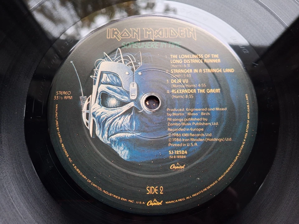IRON MAIDEN SOMEWHERE IN TIME Original press 1986 USA LP ARCHIVED MINT PLAY - Image 4 of 4