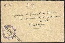 1915 FRENCH Military Mission in BELGIUM Censored Cover to Dunkirk