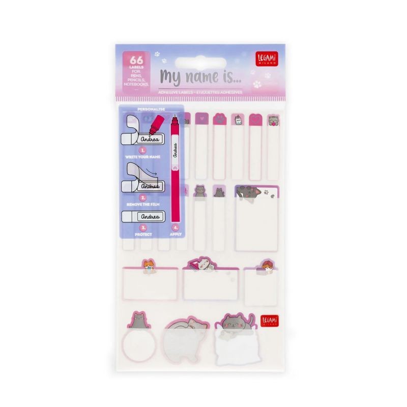 Legami - Etichette Adesive Con Pellicola Protettiva - My Name Is... - Kitty - Immagine 2