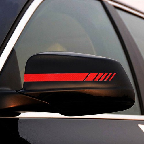 2X Sticker Car Rearview Mirror Sticker Carbon Fiber Stripe Decals Accessories - Picture 10 of 15