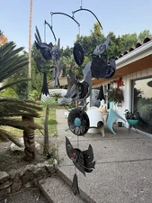 Rare Huge MCM Brass Copper Enamel Mobile Cesar Vasquez Chili 70's Soleri Style