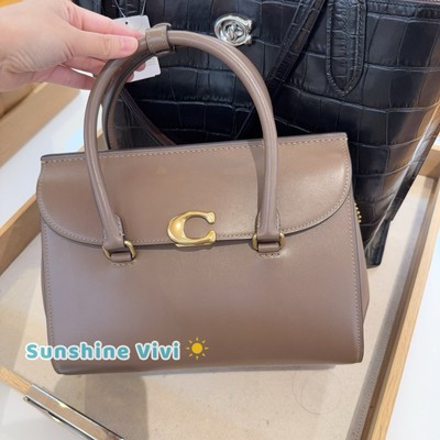 NWT COACH CP119 Broome Carryall Bag Leather Brass/Dark Stone