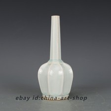 9.6" Good China Jingdezhen Lake Field Kiln Porcelain Blue Glaze Ight Sides Vases