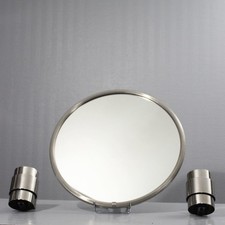 Miroir & Appliques murale vintage modernistes Art Déco acier nickelé 1950s