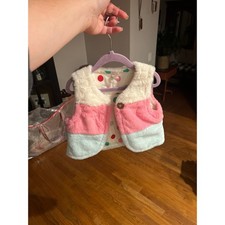 Matilda Jane Gumdrop Lane reversible vest faux fur polka dot lining girls 4