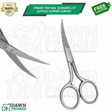Finger Toe Nail Scissors Cuticle Clipper Curved Silk Wrap Scissor German Grade