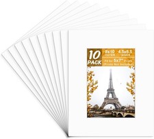 Golden State Art, 8x10 White Picture Mats with Core 10 Pack 8x10 