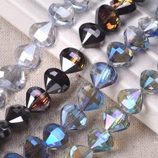 10pcs 11x12mm Scallop Shape Glossy Colorful Faceted Crystal Glass Loose Beads