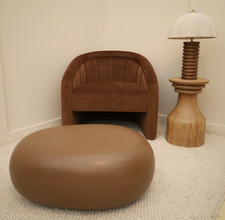 Concrete-Style Irregular Mocha Coffee Table  (ww00060)