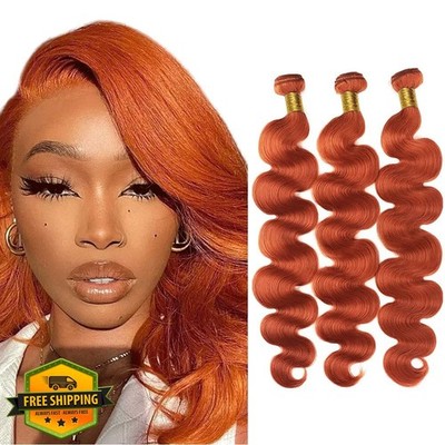 8A Ginger Orange 350 Body Wave Hair Bundles 3 8-12'' Weave For Black Women