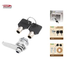 16mm Zinc Cam Lock with 2 Keys - Tubular Lock for Cabinet, Mailbox, Drawer, W...