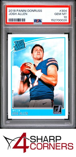 2018 PANINI DONRUSS #304 JOSH ALLEN RC RATED ROOKIE BILLS PSA 10