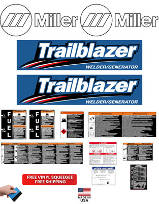 Fits Miller Trailblazer Decal kit Generator Welder Stickers CHOOSE YOUR PART