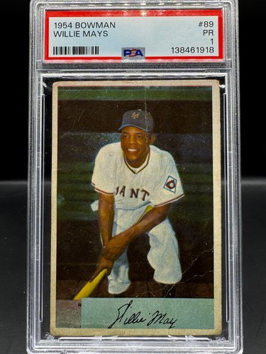 1954 BOWMAN!  WILLIE MAYS!  NEW YORK GIANTS!  #89  PSA 1!  FRESH GRADE!